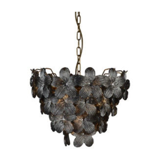 LAMPARA FLOR COLOR PLATA 49X38