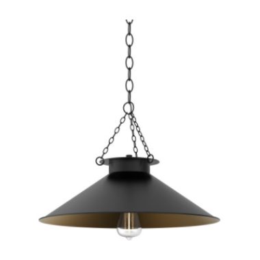 LAMPARA CONICA METAL NEGRO GRANDE 46X36