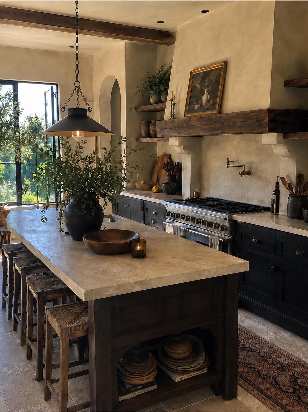 LAMPARA CONICA METAL NEGRO GRANDE 46X36