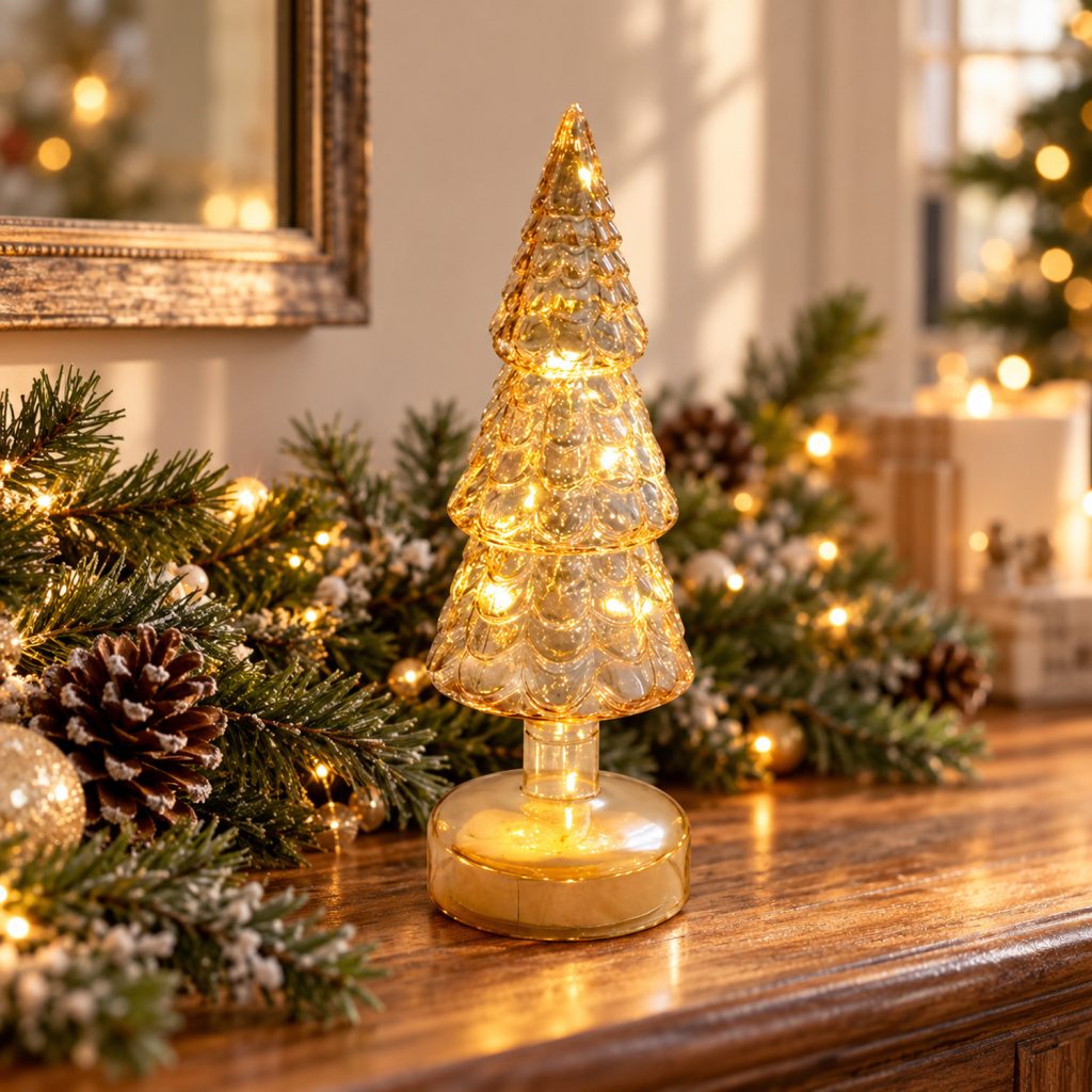 ARBOL CON PEDESTAL DORADO