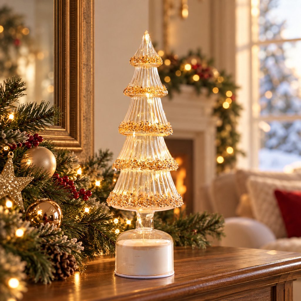 ARBOL CON PEDESTAL ORO ROSA