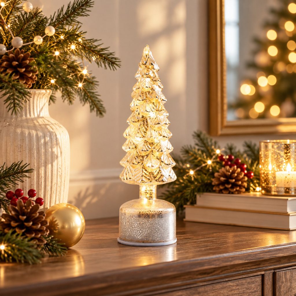 ARBOL CON PEDESTAL CHAMPAGNE