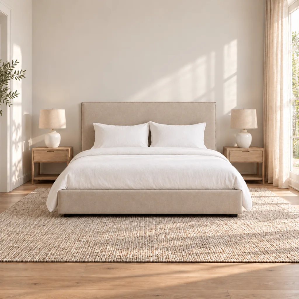 Cama KF041 en dormitorio decorado
