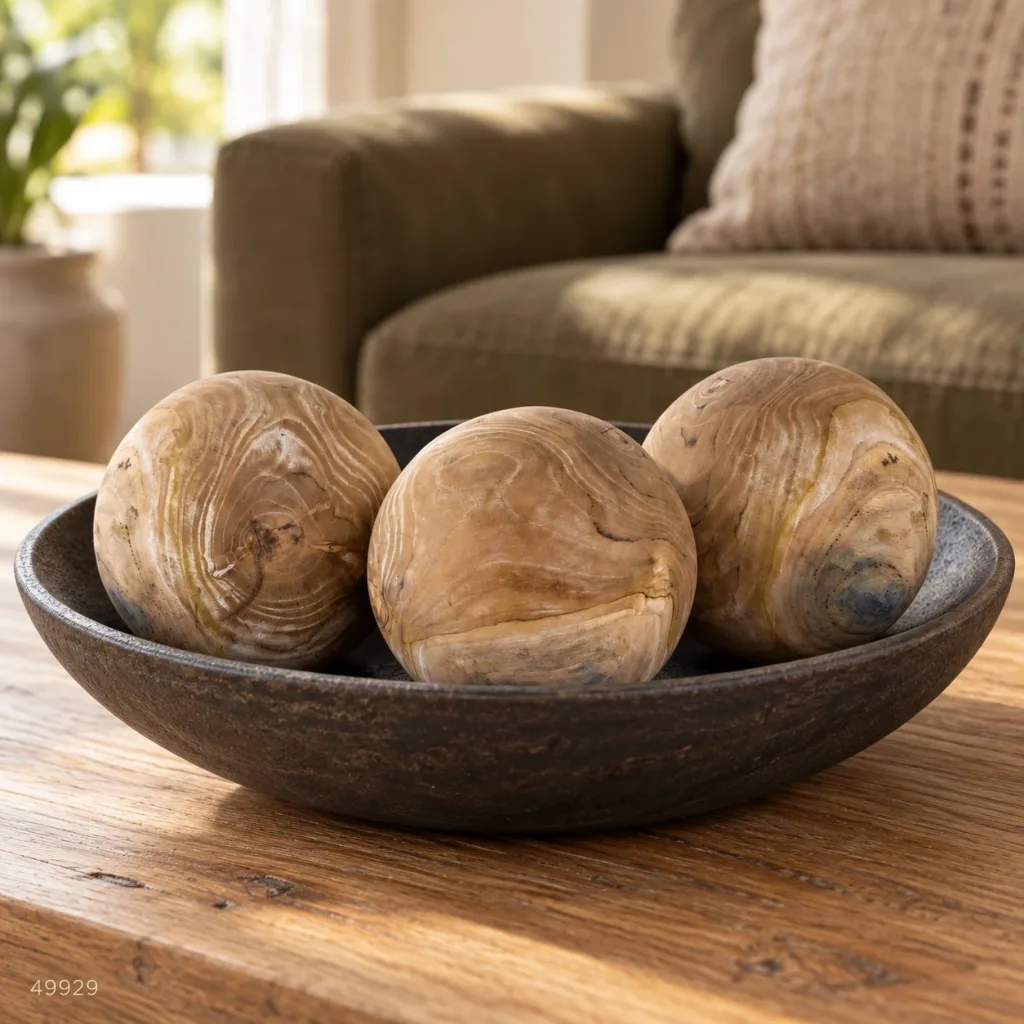 BOLA DECORATIVA DE MADERA KAAS 49929 en ambiente